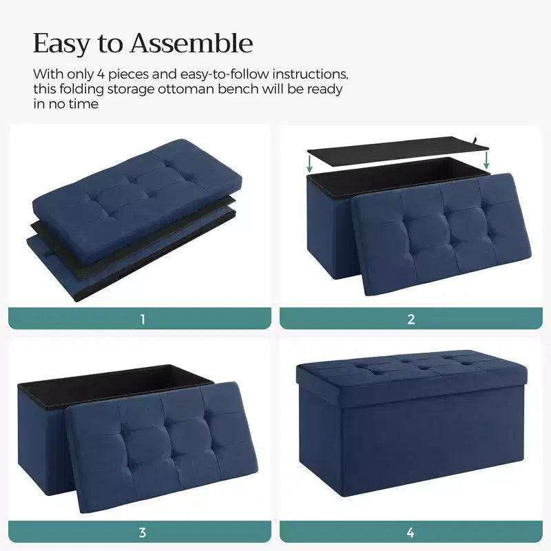 Storage Ottoman Bench, 76.2 cm Wide