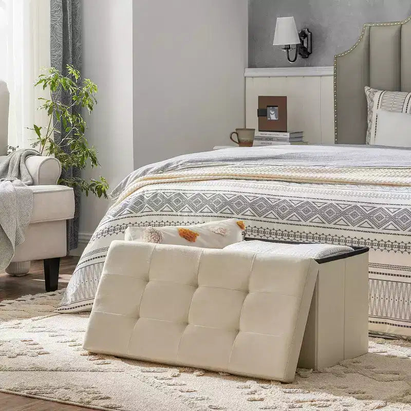 Storage Ottoman Bench, 76.2 cm Wide
