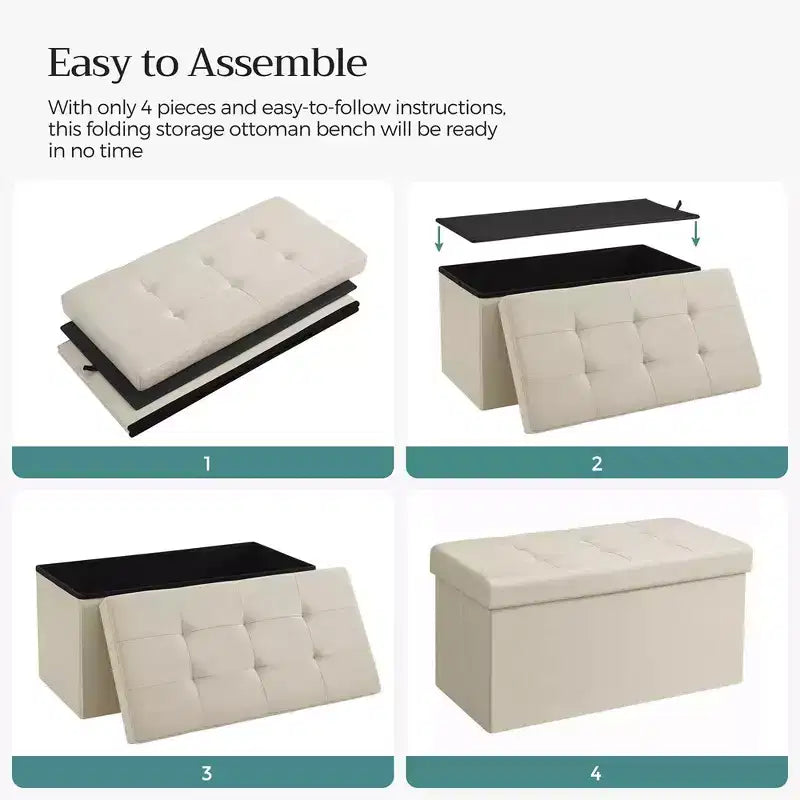 Storage Ottoman Bench, 76.2 cm Wide