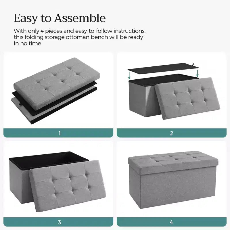 Storage Ottoman Bench, 76.2 cm Wide