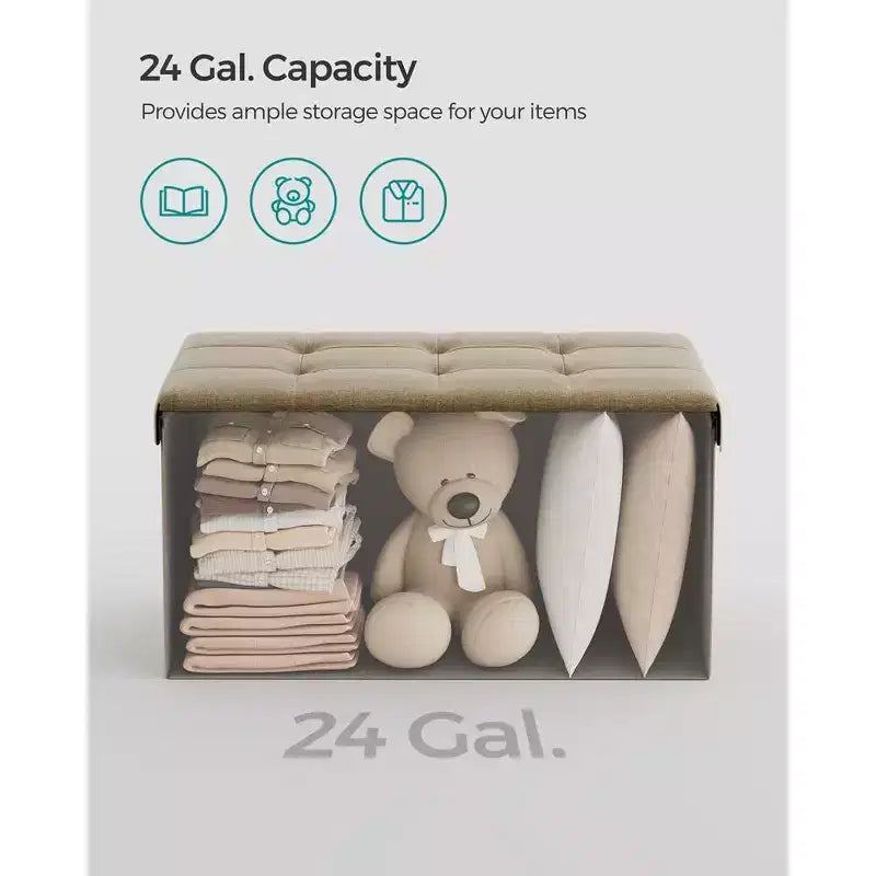 Storage Ottoman Bench, 76.2 cm Wide