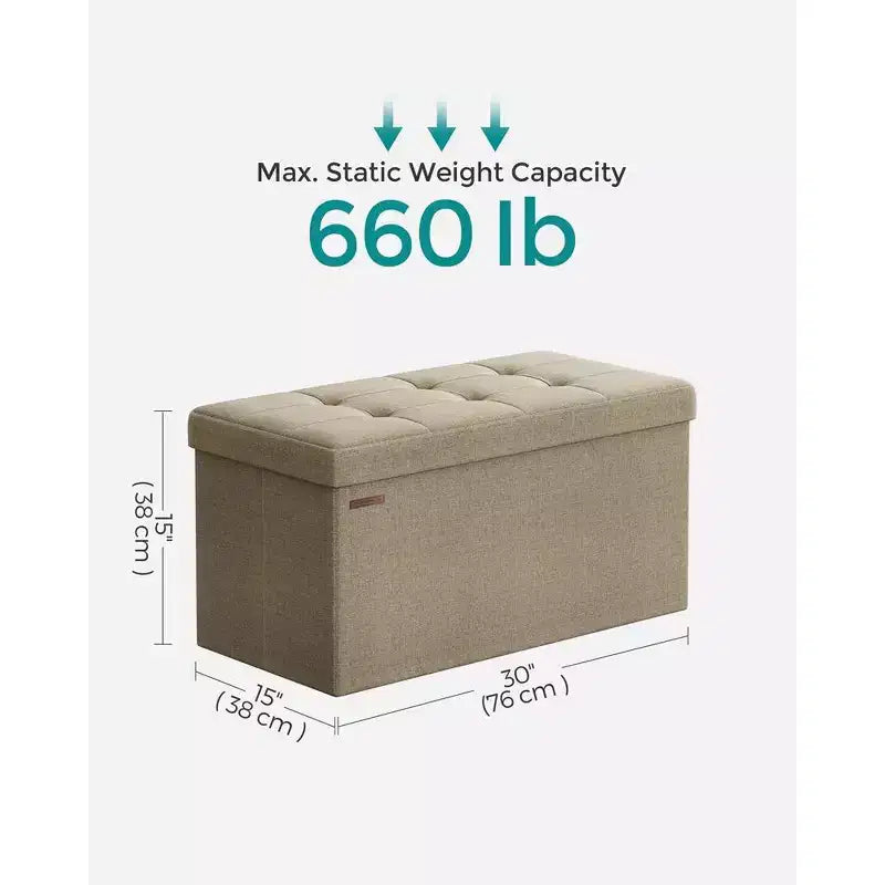 Storage Ottoman Bench, 76.2 cm Wide