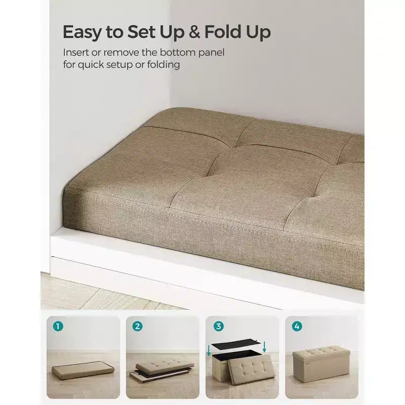 Storage Ottoman Bench, 76.2 cm Wide