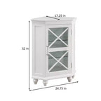 Freestanding Wooden Corner Floor Cabinet with Tempered Glass Door