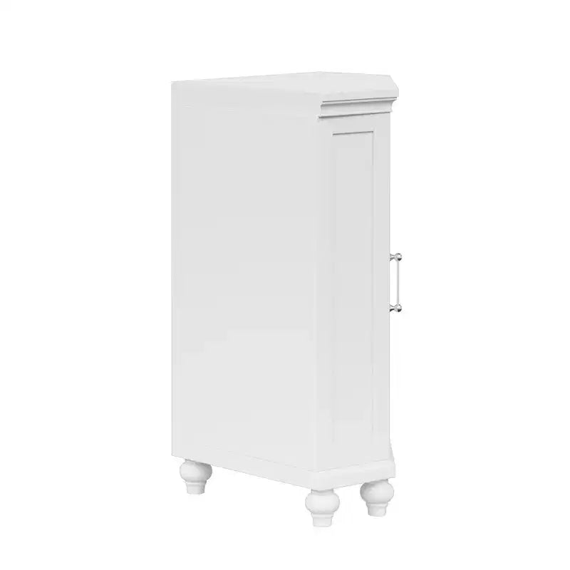 Freestanding Wooden Corner Floor Cabinet with Tempered Glass Door