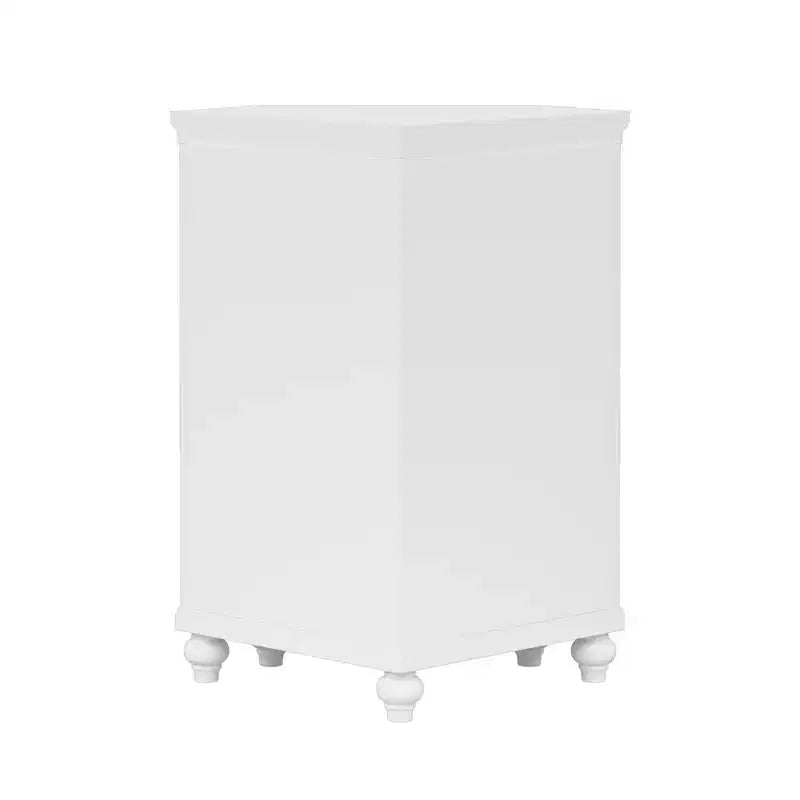 Freestanding Wooden Corner Floor Cabinet with Tempered Glass Door