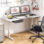 Electric Height Adjustable Standing Desk with USB Port, 139.7 × 71.1 cm