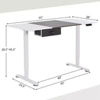 Electric Height Adjustable Standing Desk with USB Port, 139.7 × 71.1 cm