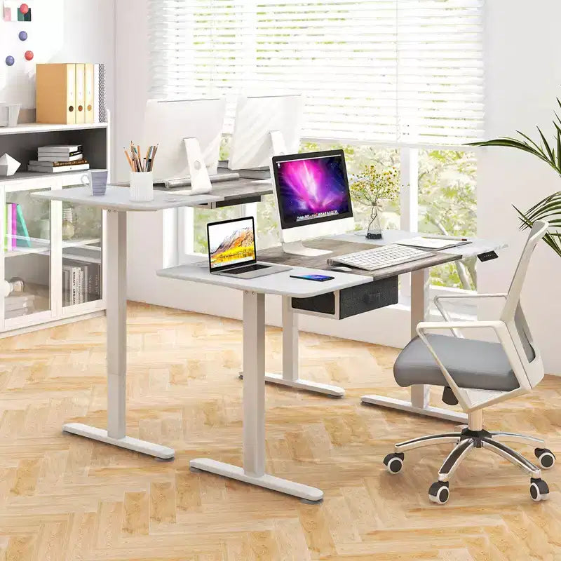 Electric Height Adjustable Standing Desk with USB Port, 139.7 × 71.1 cm