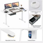 Electric Height Adjustable Standing Desk with USB Port, 139.7 × 71.1 cm