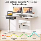 Electric Height Adjustable Standing Desk with USB Port, 139.7 × 71.1 cm