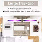 Electric Height Adjustable Standing Desk with USB Port, 139.7 × 71.1 cm