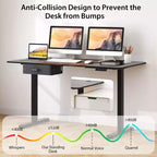 Electric Height Adjustable Standing Desk with USB Port, 139.7 × 71.1 cm