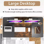 Electric Height Adjustable Standing Desk with USB Port, 139.7 × 71.1 cm