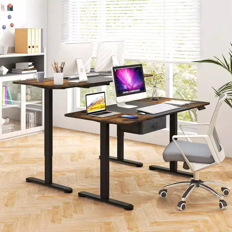 Electric Height Adjustable Standing Desk with USB Port, 139.7 × 71.1 cm