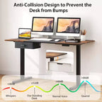 Electric Height Adjustable Standing Desk with USB Port, 139.7 × 71.1 cm