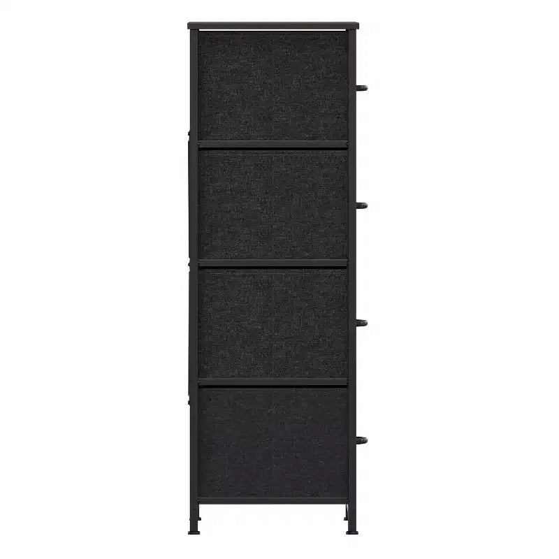 4 Drawer Vertical Storage Dresser, Cast Iron Frame and Wood Top