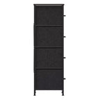 4 Drawer Vertical Storage Dresser, Cast Iron Frame and Wood Top