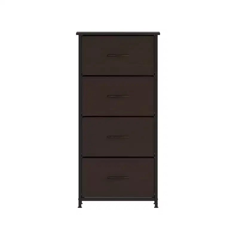 4 Drawer Vertical Storage Dresser, Cast Iron Frame and Wood Top