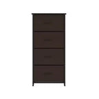 4 Drawer Vertical Storage Dresser, Cast Iron Frame and Wood Top