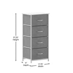4 Drawer Vertical Storage Dresser, Cast Iron Frame and Wood Top