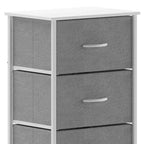 4 Drawer Vertical Storage Dresser, Cast Iron Frame and Wood Top
