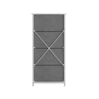 4 Drawer Vertical Storage Dresser, Cast Iron Frame and Wood Top