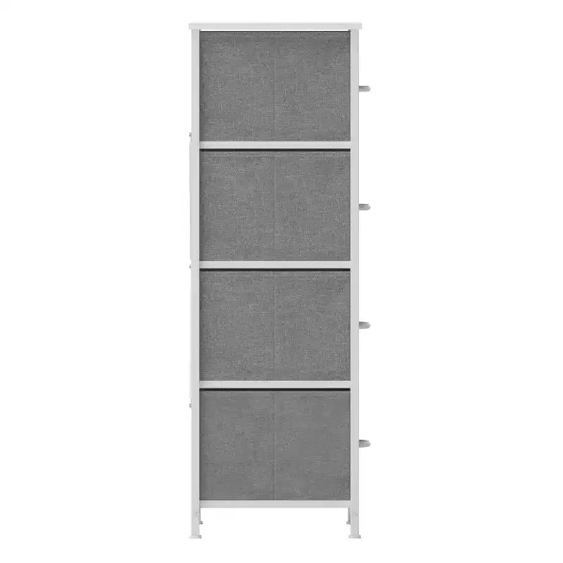 4 Drawer Vertical Storage Dresser, Cast Iron Frame and Wood Top