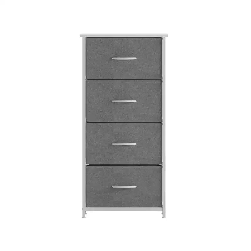 4 Drawer Vertical Storage Dresser, Cast Iron Frame and Wood Top
