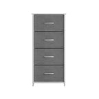 4 Drawer Vertical Storage Dresser, Cast Iron Frame and Wood Top