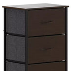 4 Drawer Vertical Storage Dresser, Cast Iron Frame and Wood Top