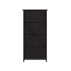 4 Drawer Vertical Storage Dresser, Cast Iron Frame and Wood Top