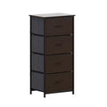 4 Drawer Vertical Storage Dresser, Cast Iron Frame and Wood Top