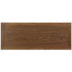 Pine Wood Media Console with Wicker Drawer Fronts and Pewter Frame