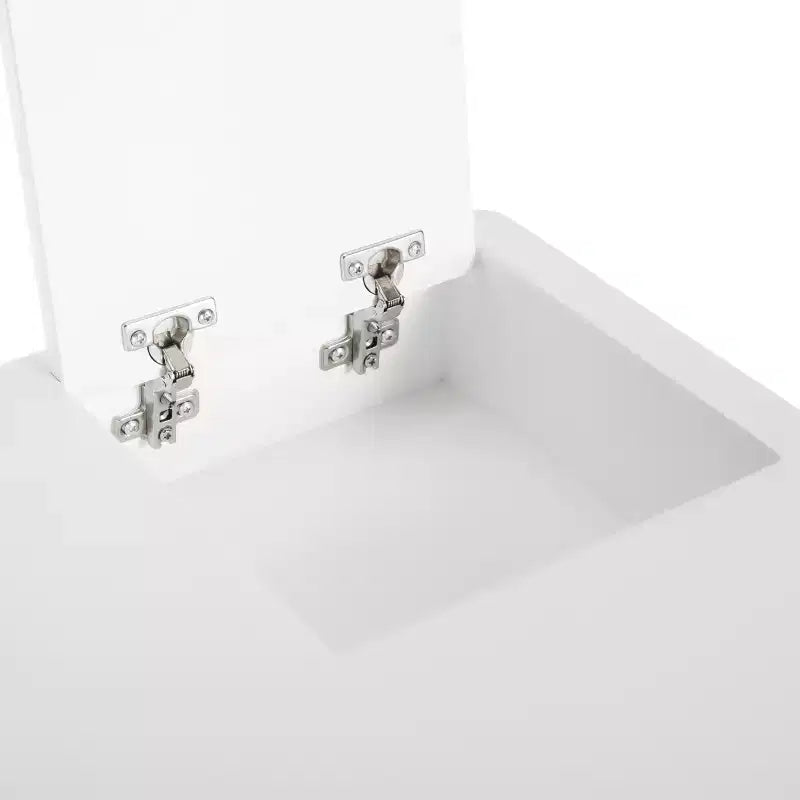 White Writing Desk with Drawer, Iron and MDF