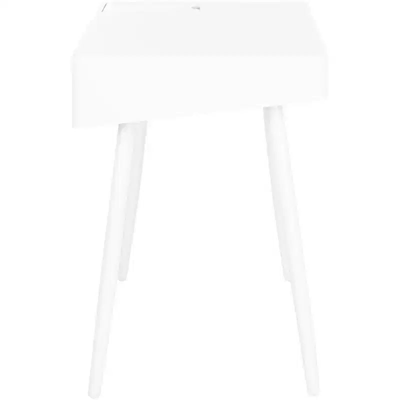 White Writing Desk with Drawer, Iron and MDF
