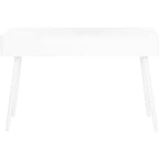 White Writing Desk with Drawer, Iron and MDF