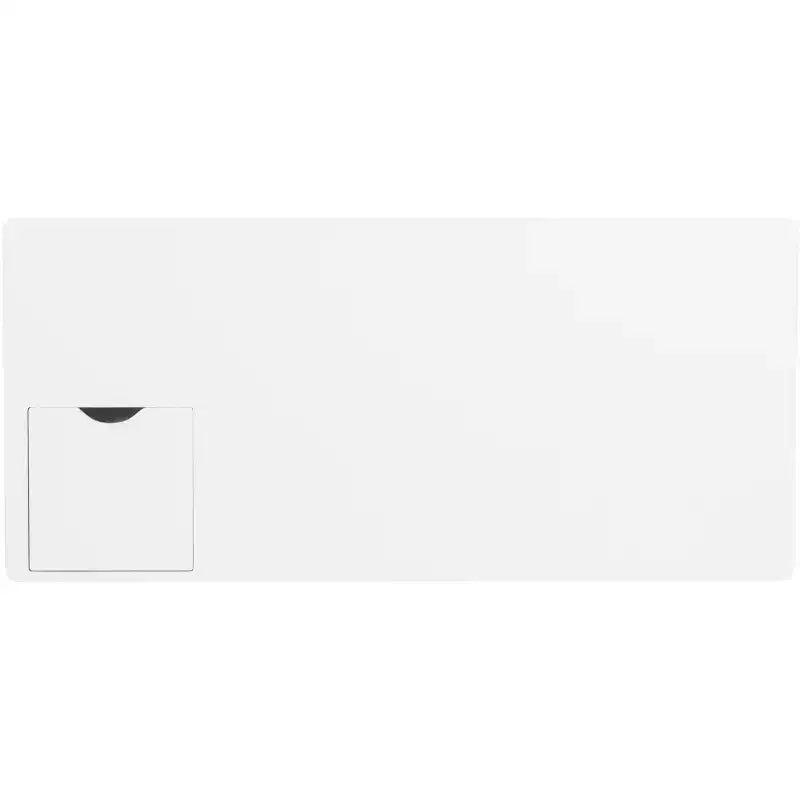 White Writing Desk with Drawer, Iron and MDF