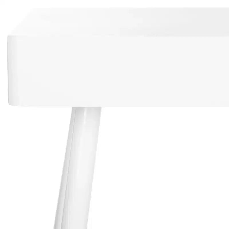 White Writing Desk with Drawer, Iron and MDF