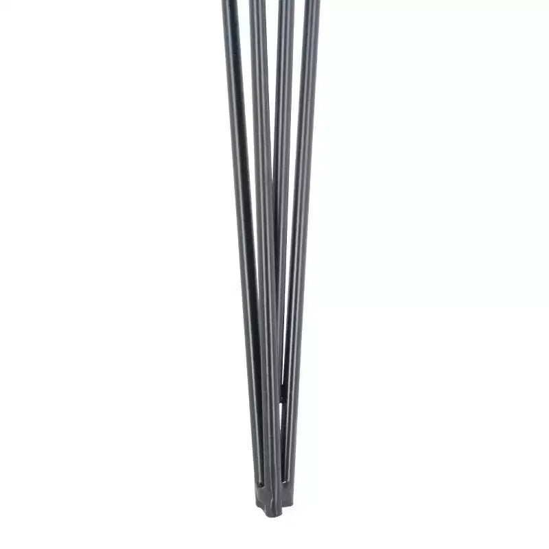 White Lacquer Top Side Table with Black Iron Hairpin Legs