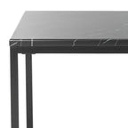 Marble Top Iron End Table, White and Grey