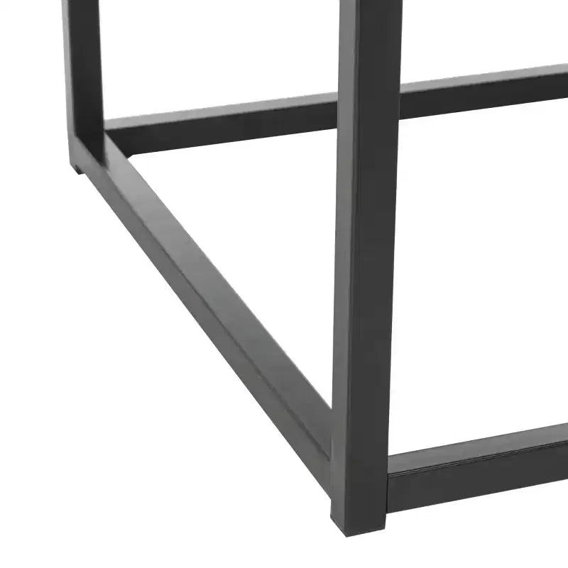 Marble Top Iron End Table, White and Grey