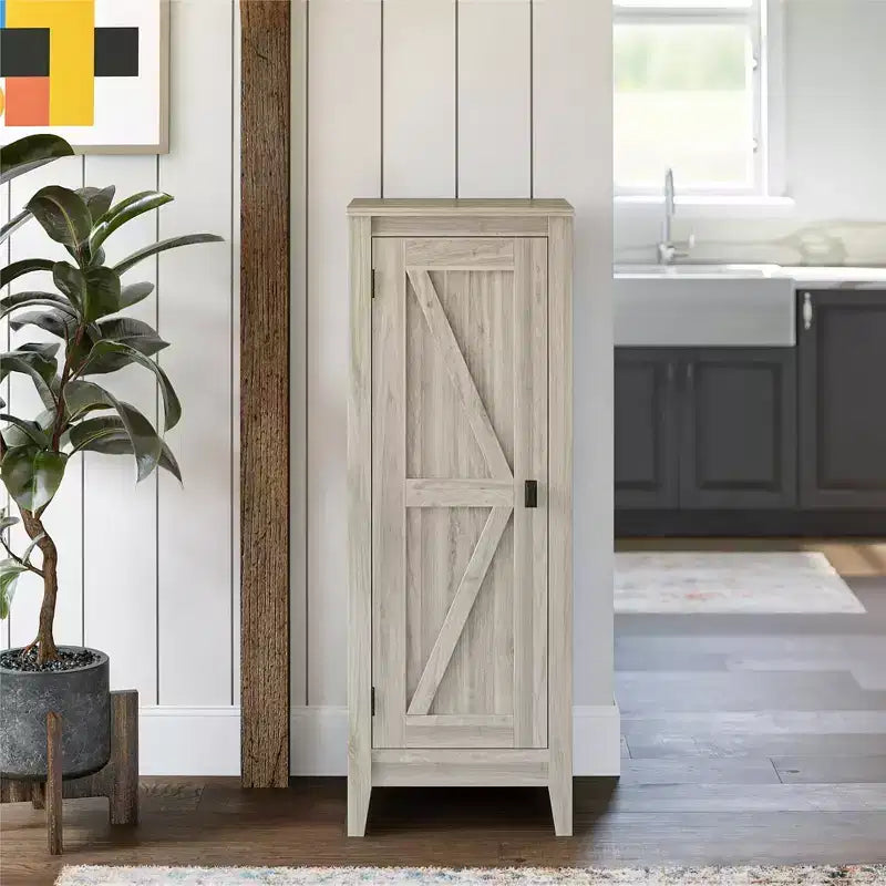 Rustic Storage Cabinet with 4 Shelves
