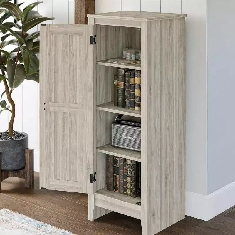 Rustic Storage Cabinet with 4 Shelves