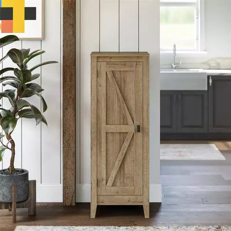 Rustic Storage Cabinet with 4 Shelves