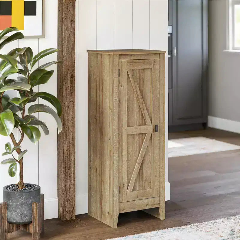 Rustic Storage Cabinet with 4 Shelves