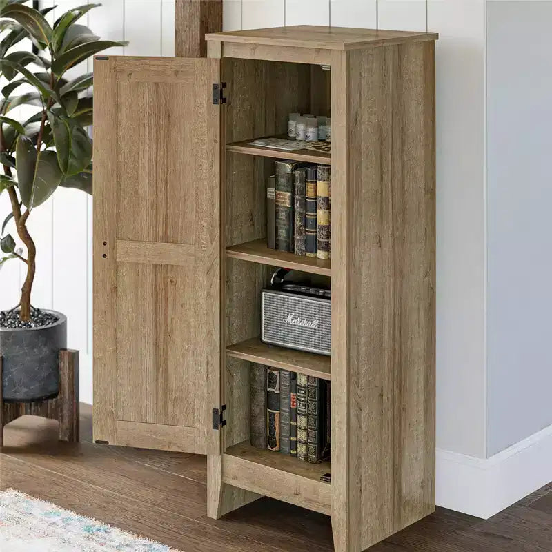 Rustic Storage Cabinet with 4 Shelves
