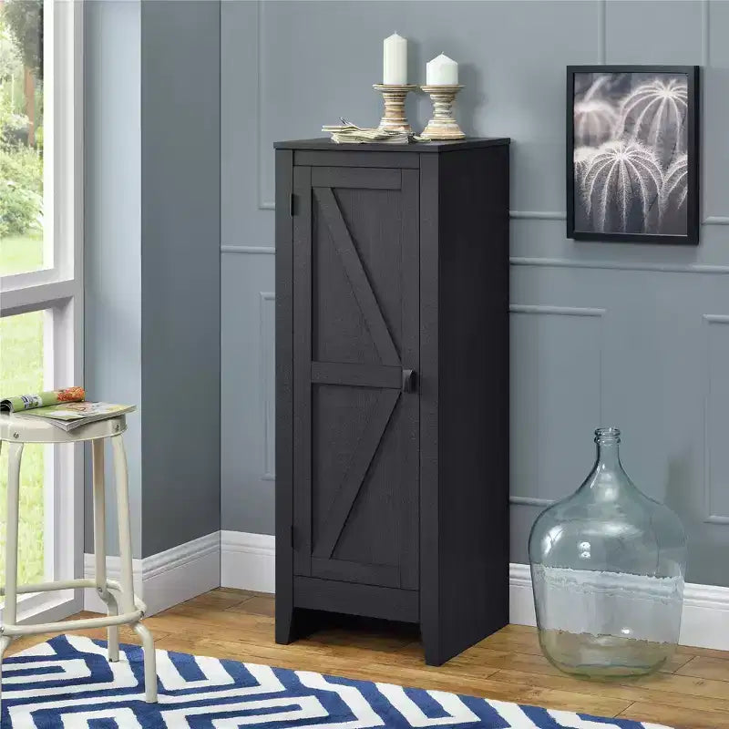 Rustic Storage Cabinet with 4 Shelves