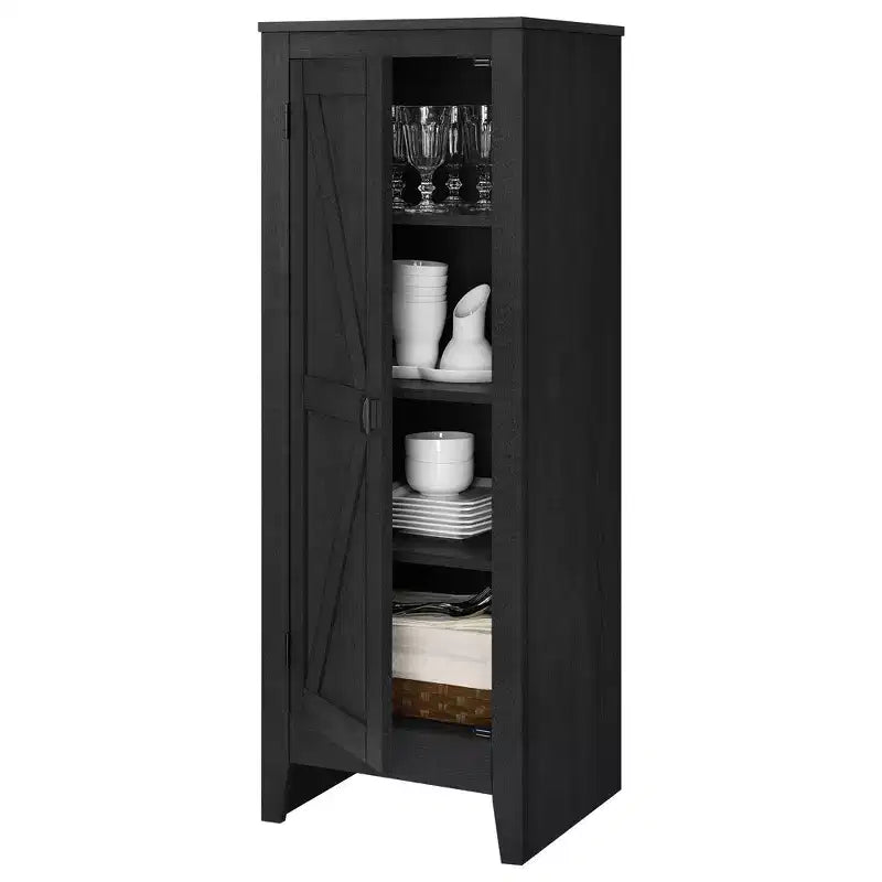 Rustic Storage Cabinet with 4 Shelves