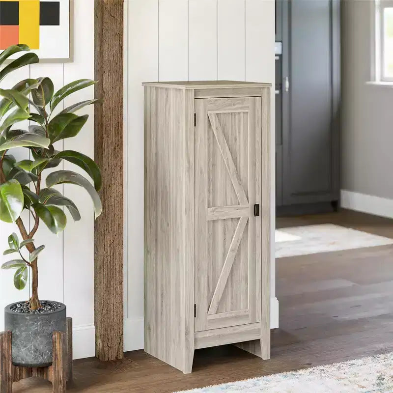 Rustic Storage Cabinet with 4 Shelves